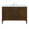 James Martin Vanities 48'' Vanity, Mid Century Walnut w/ 3 CM Carrara White Marble Top 485-V48-WLT-3CAR - alternate 1